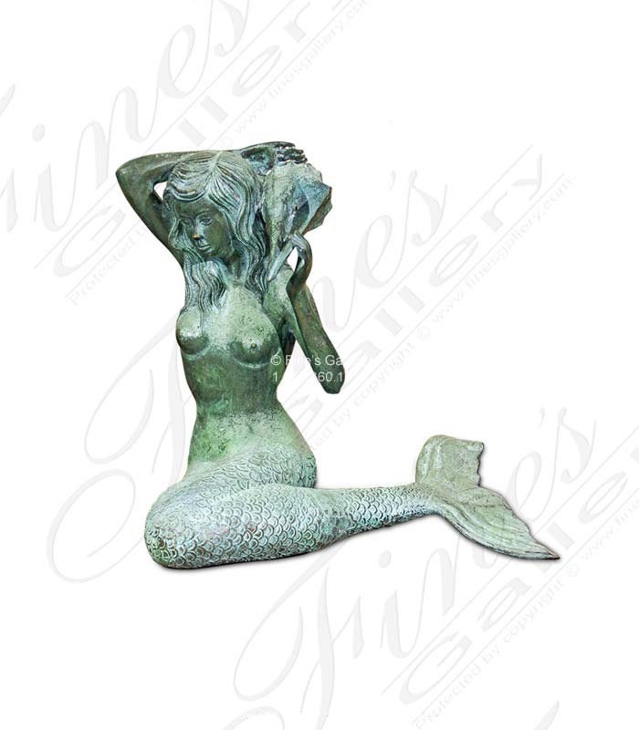 Bronze Fountains  - 22 Inch Tall Mermaid Fountain - BF-744