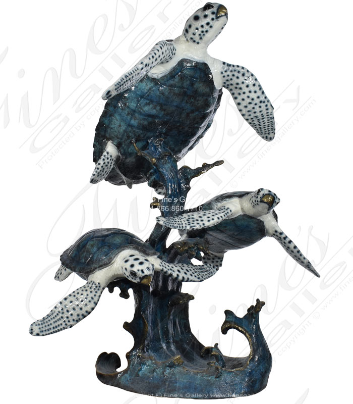 Bronze Fountains  - Leaping Dolphins Bronze Fountain - BF-508