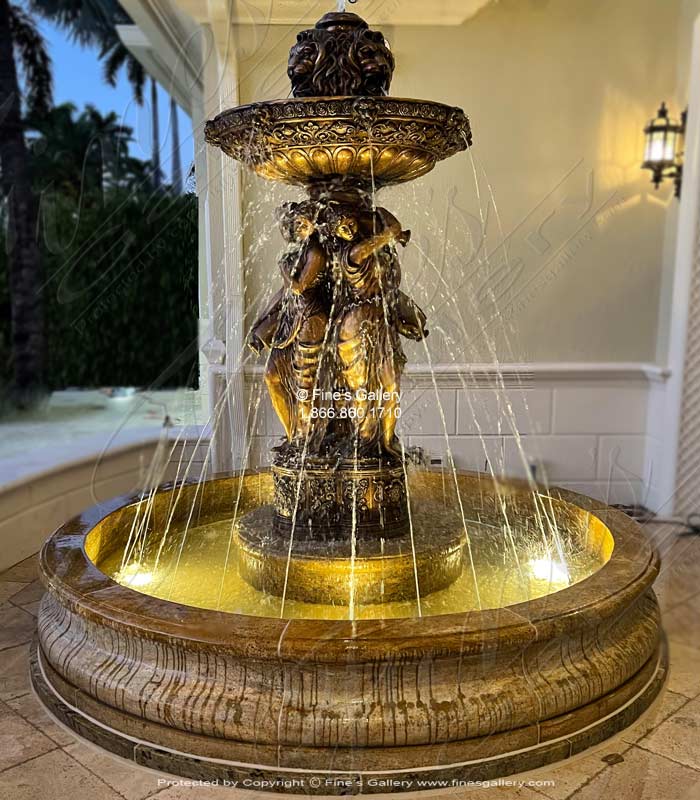 Search Result For Bronze Fountains  - Ladies And Lions Classic - BF-748
