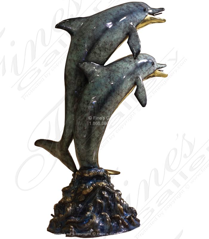 Bronze Fountains  - Bronze Three Dolphins Fountain - BF-384