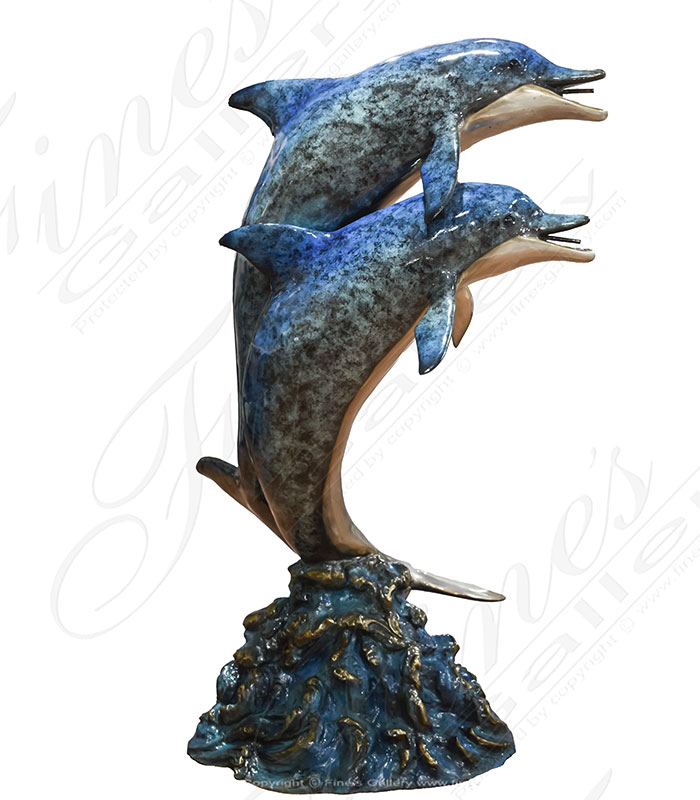 62 Inch Bronze Dolphins Fountain