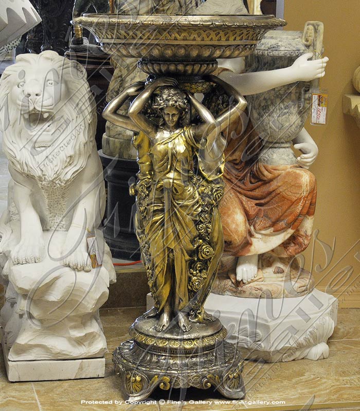 Search Result For Bronze Fountains  - Floral Maiden Bronze Fountain - BF-765