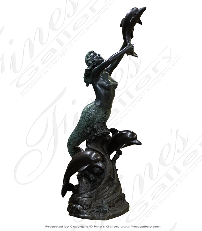 Search Result For Bronze Fountains  - Bronze Mermaid & Dolphins - BF-771
