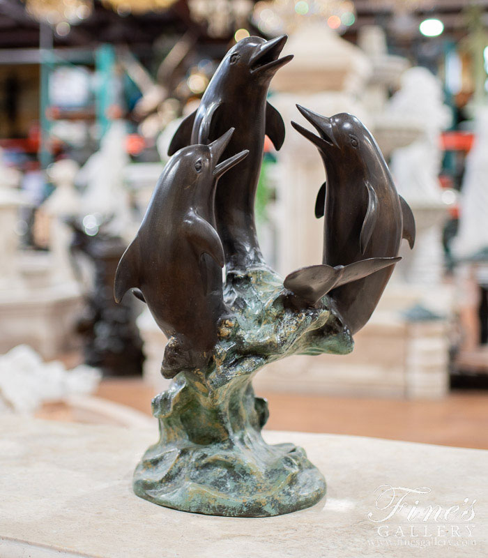 Bronze Fountains  - Three Dolphins Bronze Dolphins Fountain - BF-829