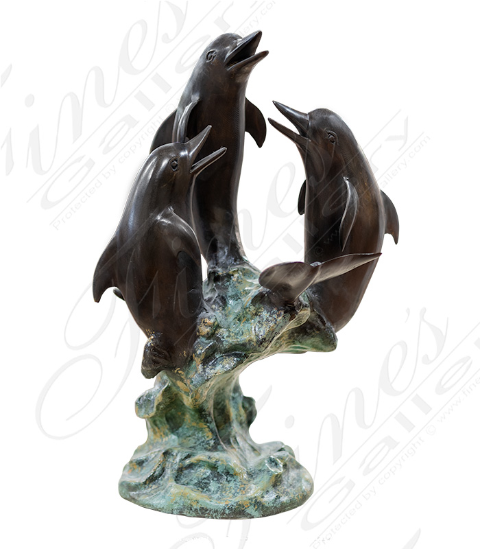 Bronze Fountains  - Three Dolphins Bronze Dolphins Fountain - BF-829