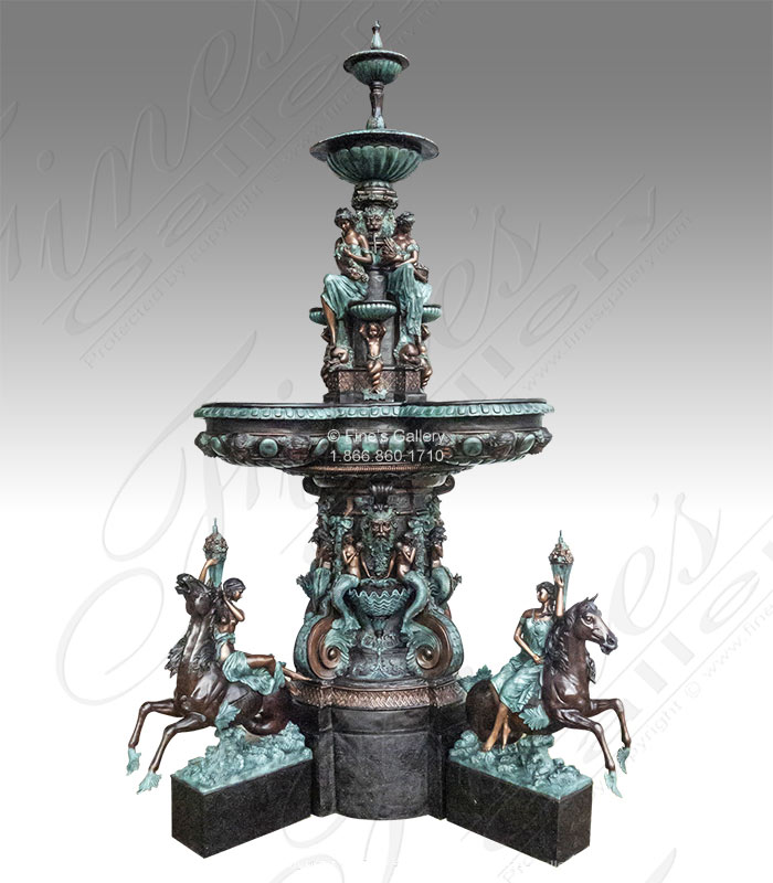 Bronze Fountains  - Elaborate Tiered Bronze Fountain - BF-851