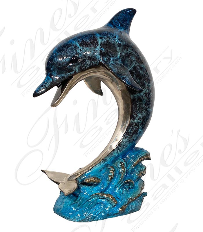 Single 24 Inch Bronze Dolphin for Pool or Jacuzzi