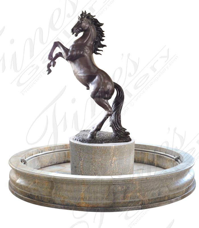 Rearing Bronze Horse Fountain