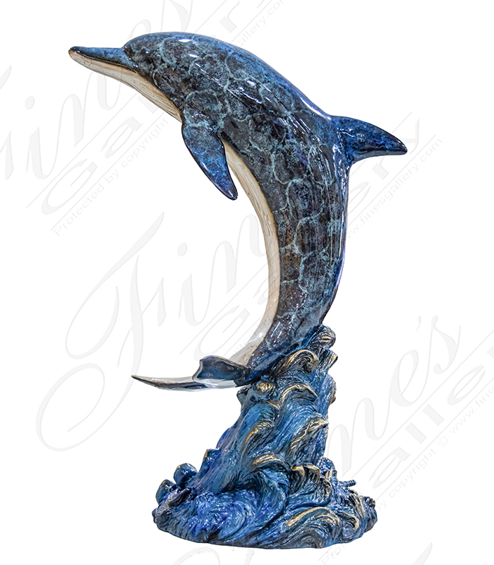 Bronze Fountains  - Single Bronze Dolphin Fountain - BF-936