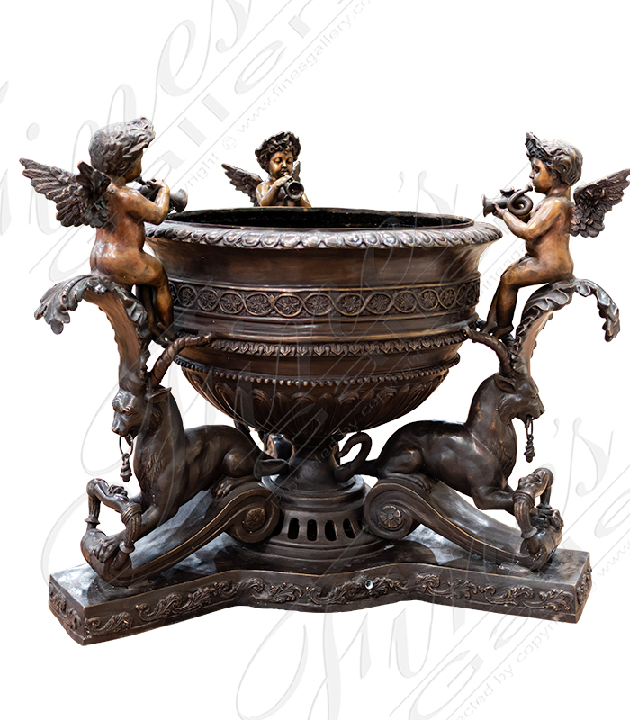 Bronze Planters  - Bronze Mythical Cherub Planter - BP-102