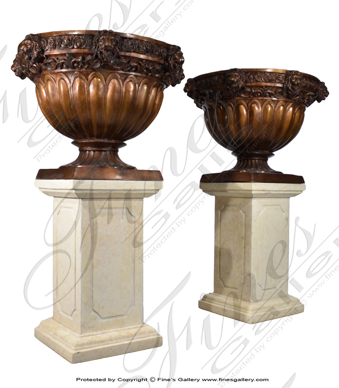 Marble Fountains  - Ornate Pool Basin In Antique Gold Granite - MPL-271