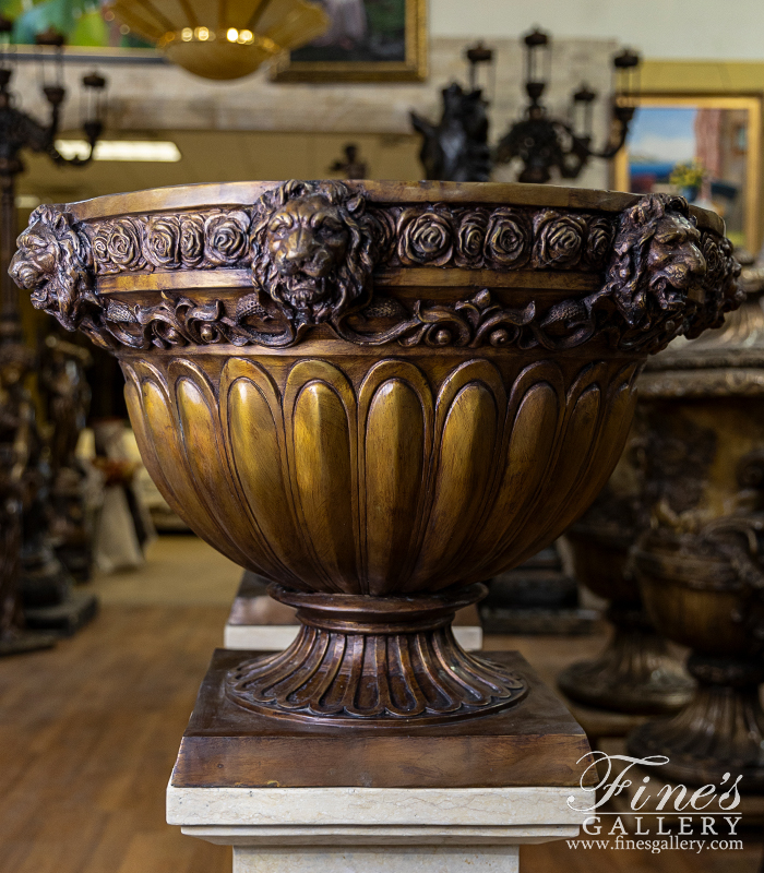 Marble Fountains  - Ornate Pool Basin In Antique Gold Granite - MPL-271