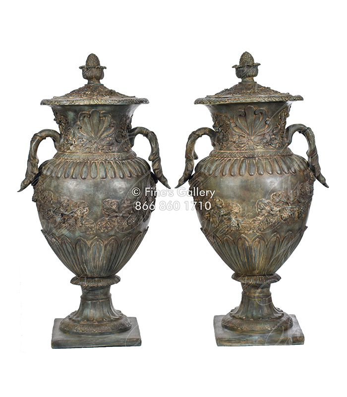 Bronze Planters  - Flora Bronze Urns II - BP-1192