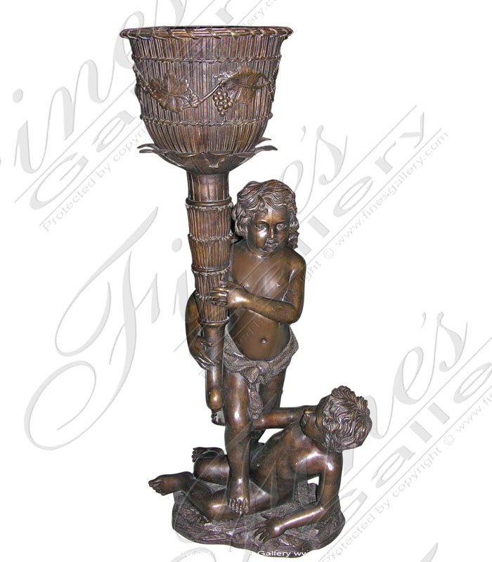 Bronze Planters  - Twin Boys Bronze Planter - BP-143