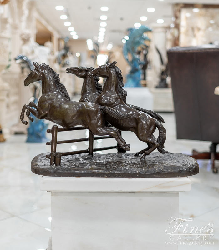 Bronze Statues  - Bronze Wild Horses Statues - BS-457