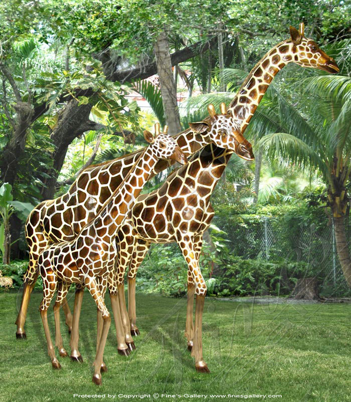 Bronze Giraffe Family