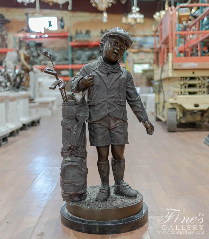 Bronze Statues  - Young Child Golfer Bronze Statue - BS-129