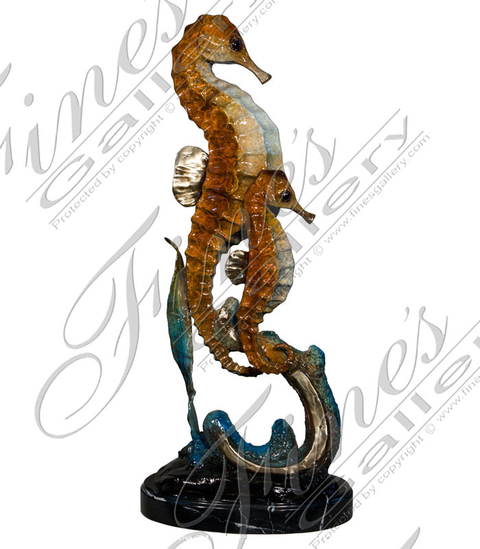 Bronze Statues  - Bronze Seahorse Statue - BS-1313