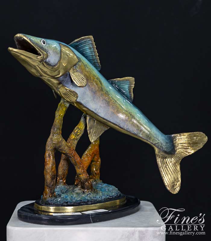 Bronze Statues  - Bronze Fish Statue Snook - BS-1326