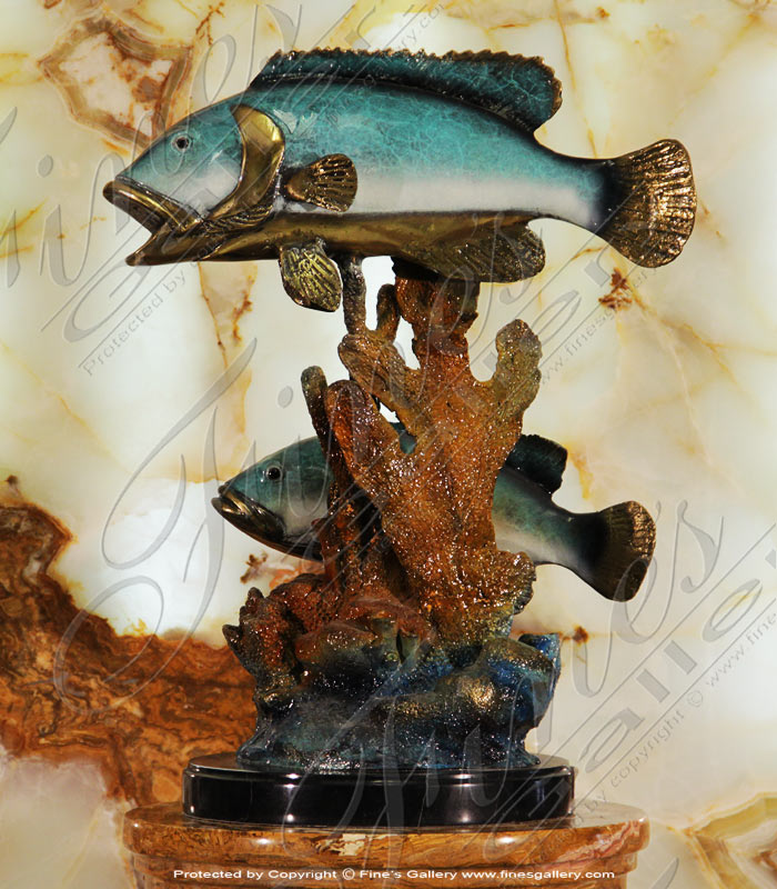 Bronze Statues  - Two Grouper Bronze Statue - BS-1327