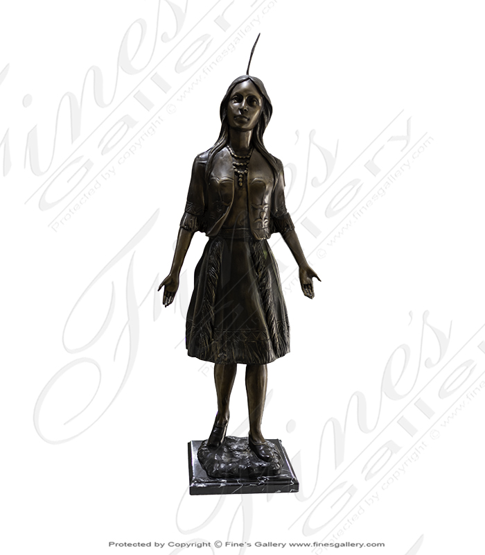 Bronze Statues  - A Vintage Cowgirl Statue  - BS-630