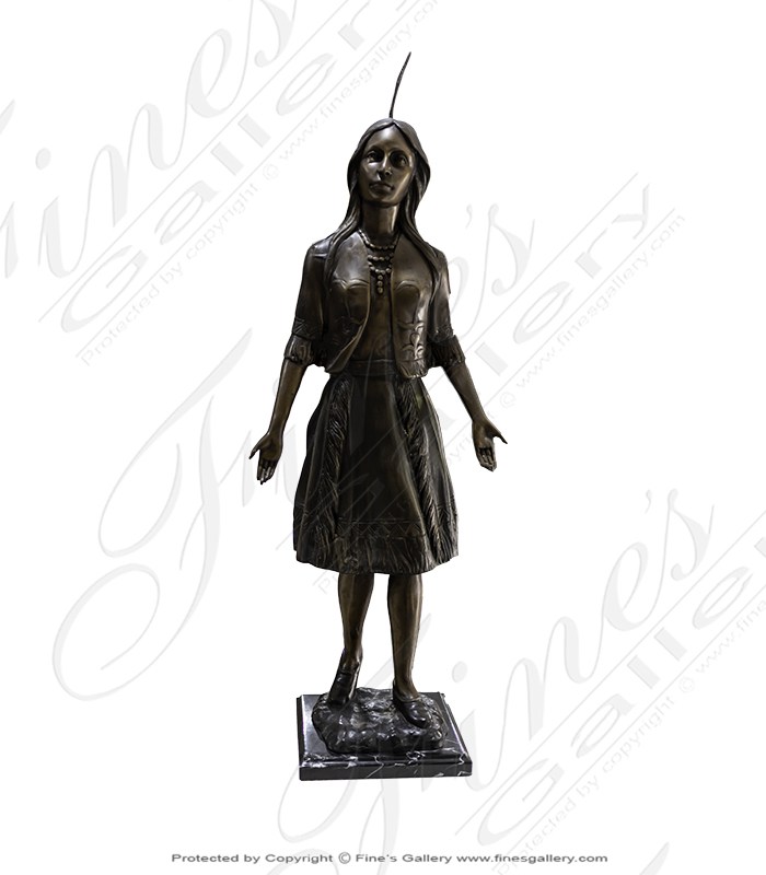 Search Result For Bronze Statues  - A Vintage Cowgirl Statue  - BS-630