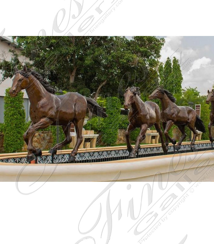 Bronze Statues  - Four Rearing Bronze Horses - BS-1412