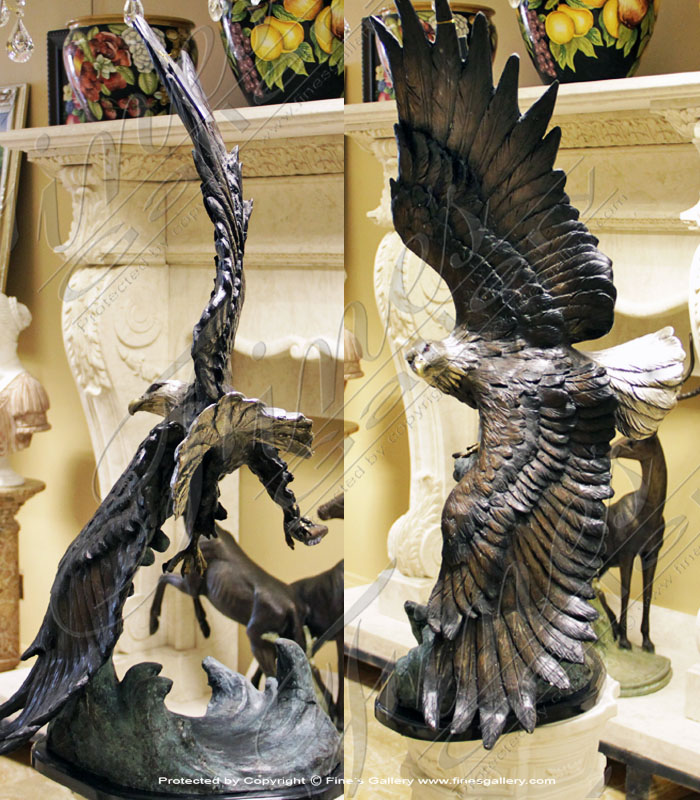 Bronze Statues  - Graceful Bronze Eagle - BS-1381