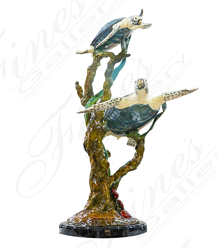 Bronze Statues  - Bronze Sea Turtles Sculpture - BS-1399