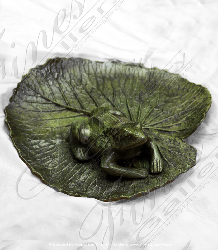 Bronze Statues  - BRONZE STATUE FROG LILYPAD - BS-1414