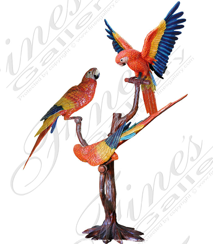 Bronze Statues  - Scarlet Macaws - BS-145