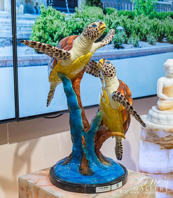 Vibrant Bronze Sea Turtles