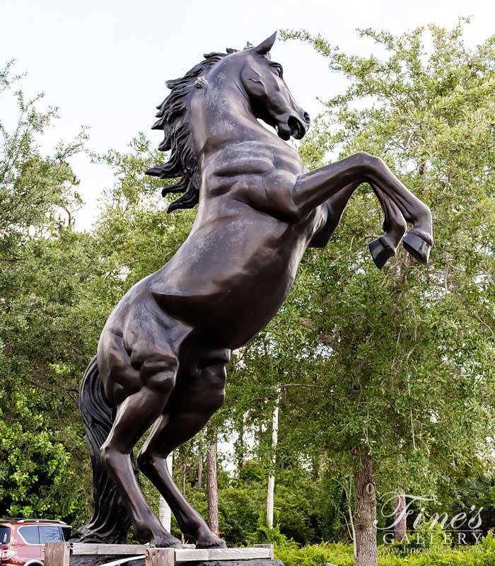 Rearing Bronze Horse