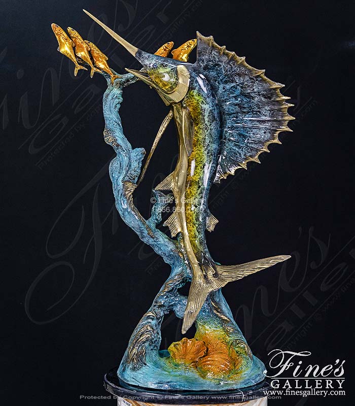 Search Result For Bronze Statues  - Aqua Marine Blue Bronze Dolphins Sculpture - BS-1655