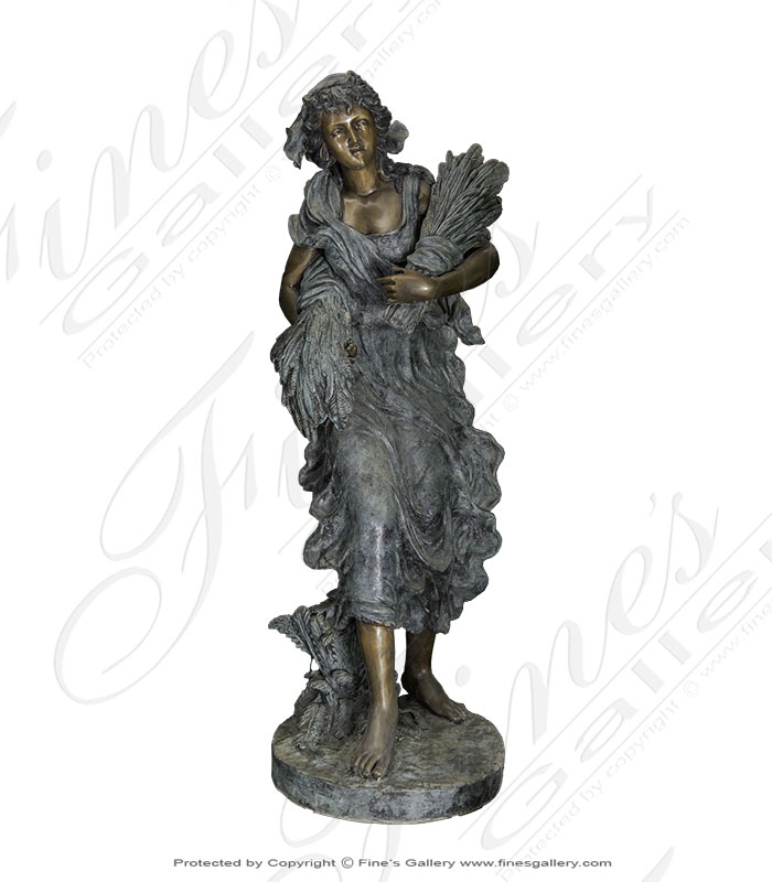 Bronze Statues  - Bronze Harvest Lady - BS-1582