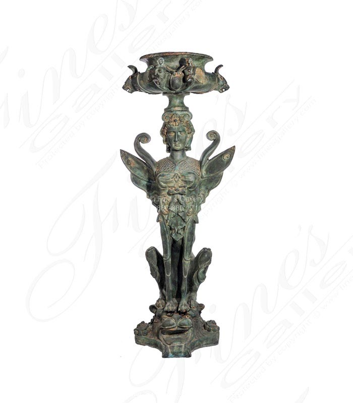Mythical Queen Antique Patina Bronze Statue