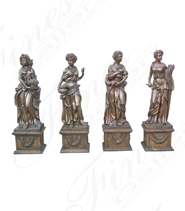 Bronze Statues  - Four Seasons Set In Classic Bronze - BS-1605