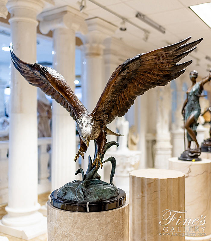 Bronze Statues  - Graceful Landing Bronze Eagle - BS-1640