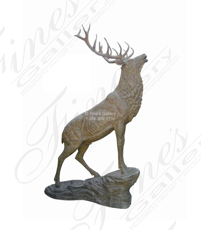 Bronze Statues  - 114 Inch Bronze Stag In Patina Bronze Finish - BS-1643