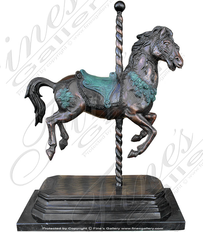 Bronze Statues  - Bronze Horse Carousel Statue - BS-165