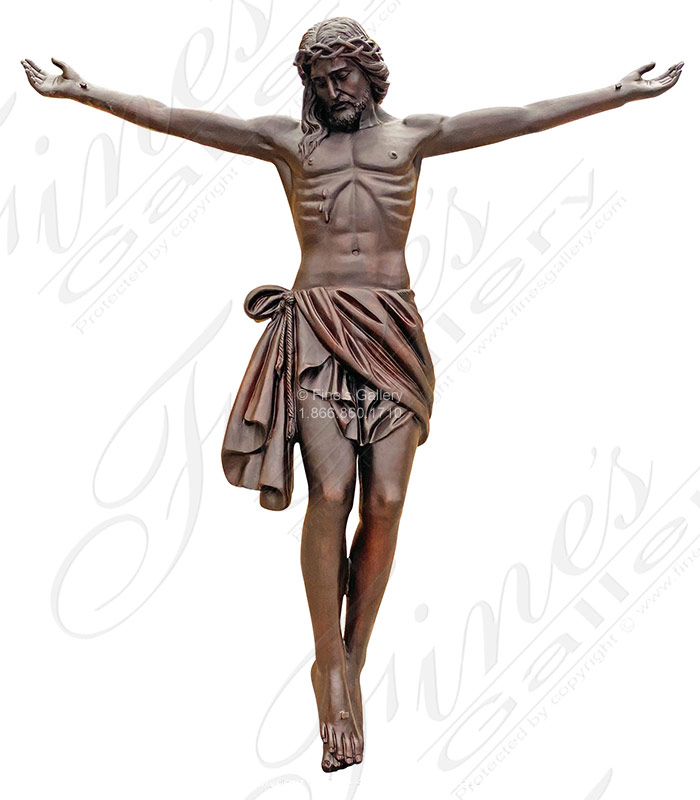 Bronze Statues  - Christ On The Cross In Classic Bronze - BS-1686