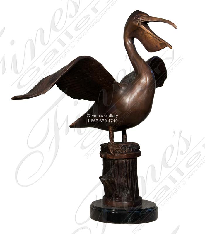 Bronze Pelican Statue 