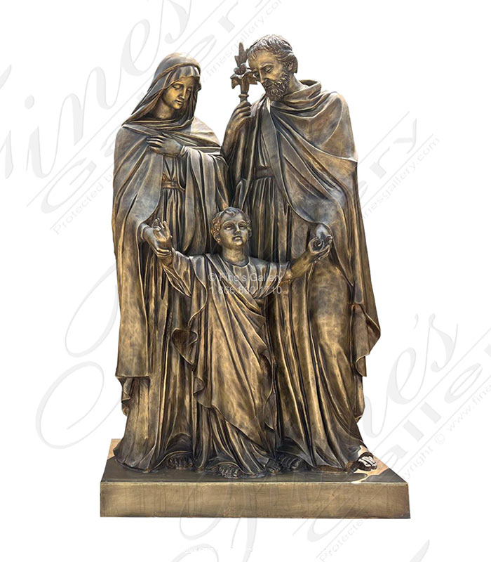 Bronze Holy Family Religious Statue