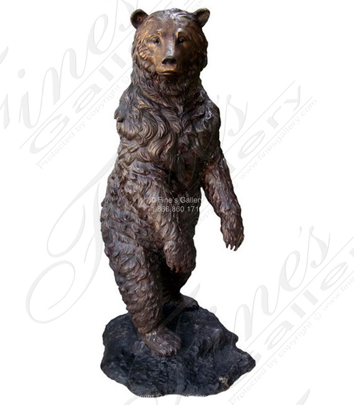 75.5 Inch Tall Bronze Grizzly Bear
