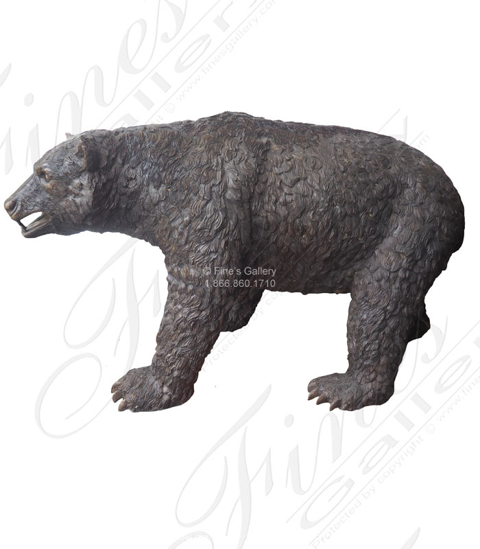 Bronze Statues  - A 62 Inch Long Bronze Bear Statue - BS-1709