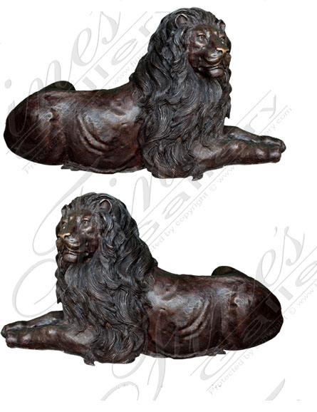 Bronze Statues  - Bronze Lion Sculptures - BS-1372