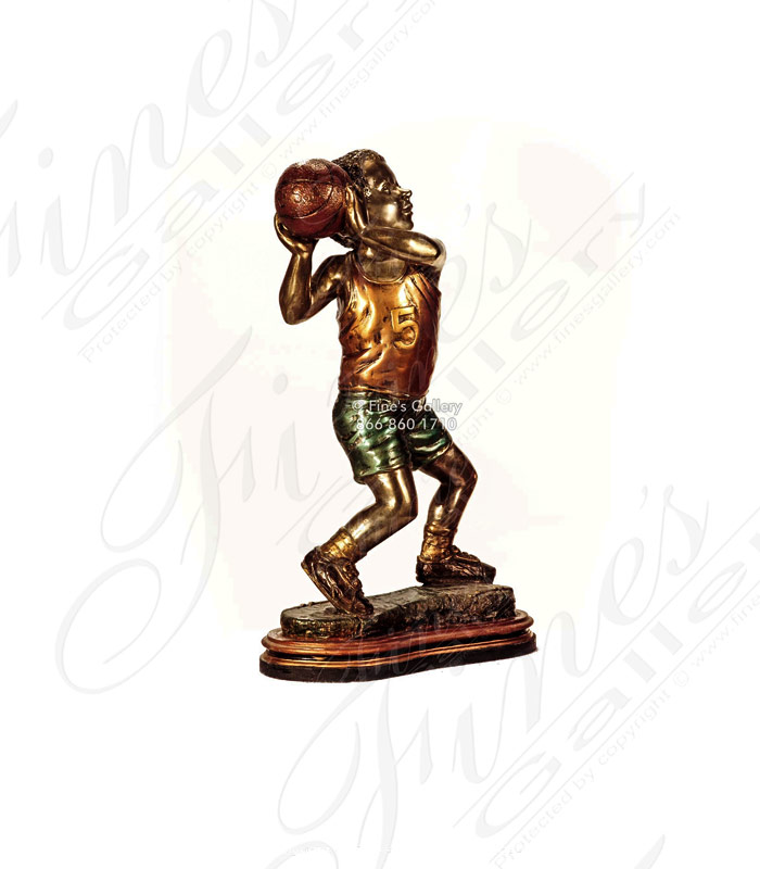 Bronze Statues  - Young Basketball Player Bronze Statue - BS-186