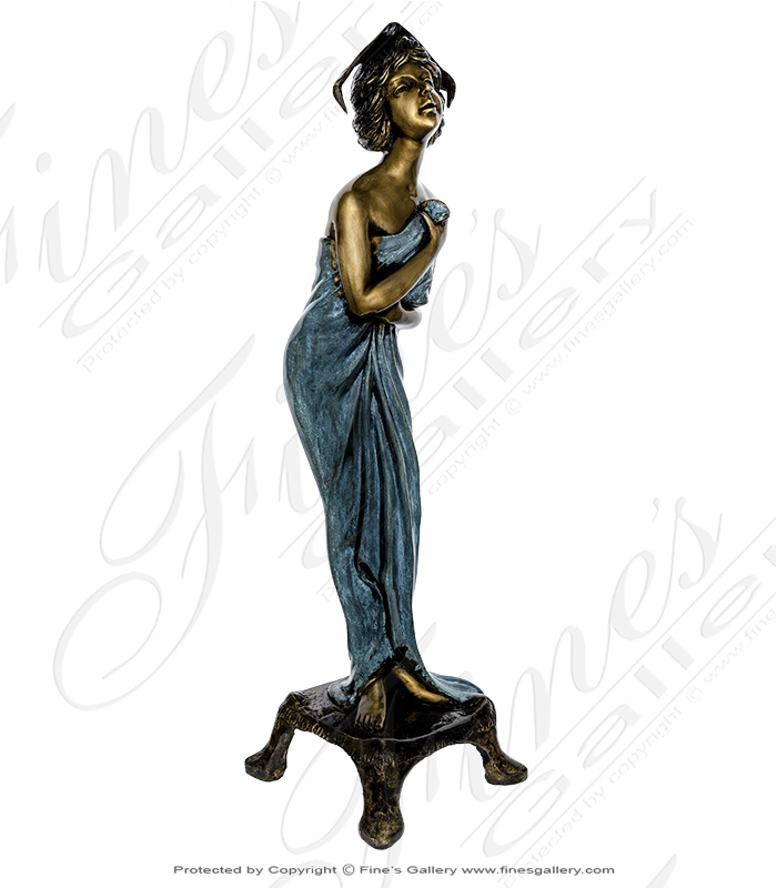 Bronze Statues  - Bathing Miradi Female Statue - BS-217
