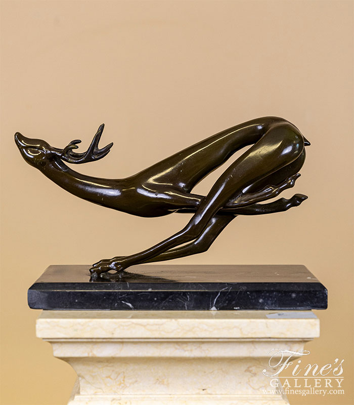 Bronze Statues  - Contemporary Bronze Deer Statue ( Vintage ) - BS-290
