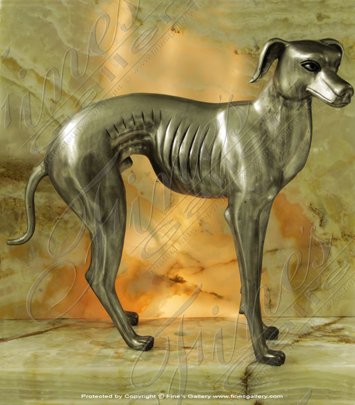 Bronze Statues  - Modern Style Greyhound Bronze Statue - BS-364